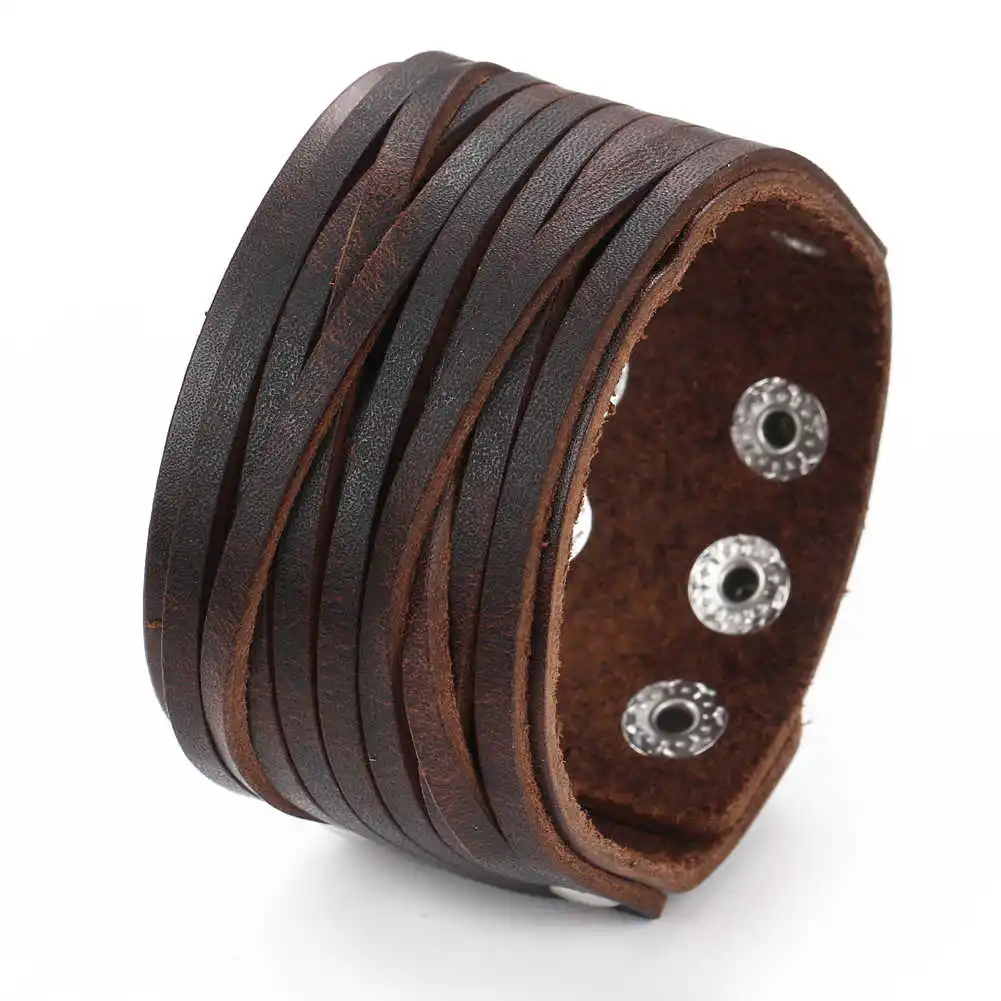 2025 Trend Jewelry Vintage Hand Woven Multilayer Leather Bracelet Cuff Wide Leather Men’s Bracelet Pulsera Hombre 2025 Trend Jewelry Vintage Hand Woven Multilayer Leather Bracelet Cuff Wide Leather Men's Bracelet Pulsera Hombre