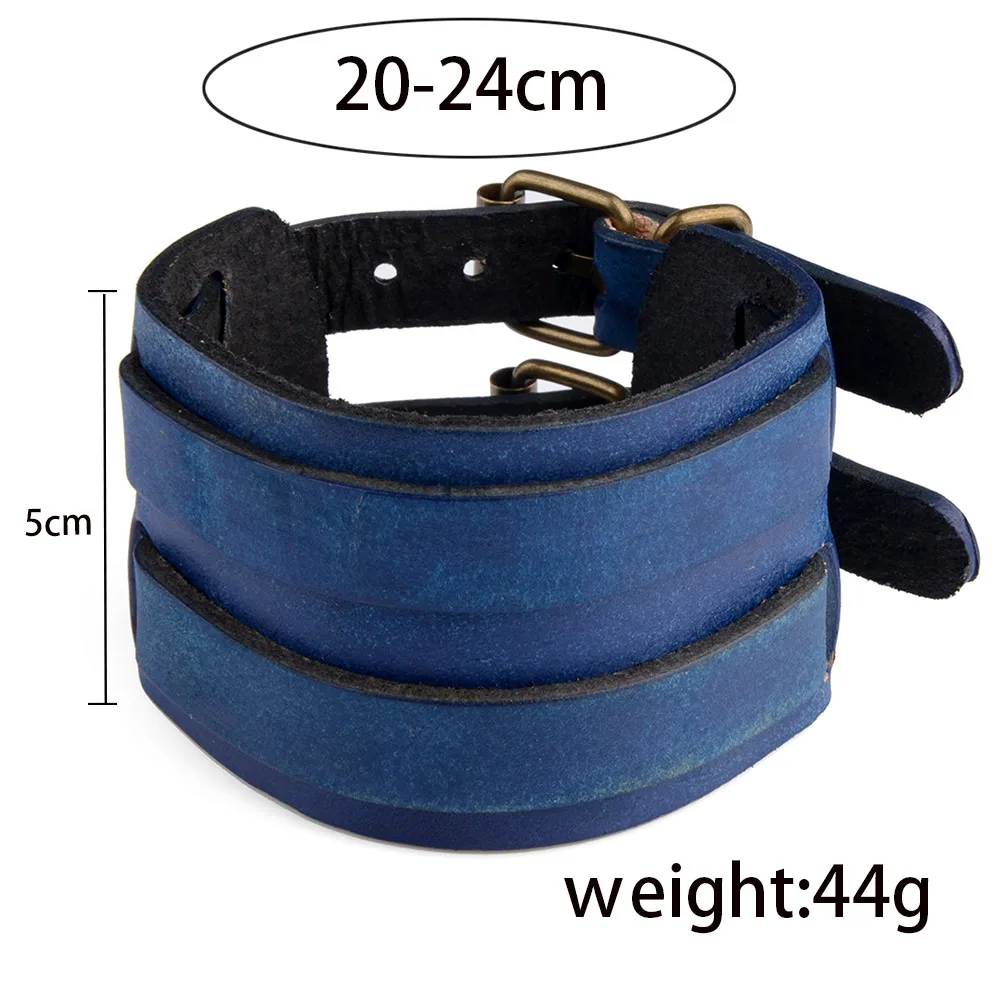 Chanfar Hot Fashion Punk Rivet Wide Leather Bracelets For Men Women Cuff Vintage Rock Jewelry