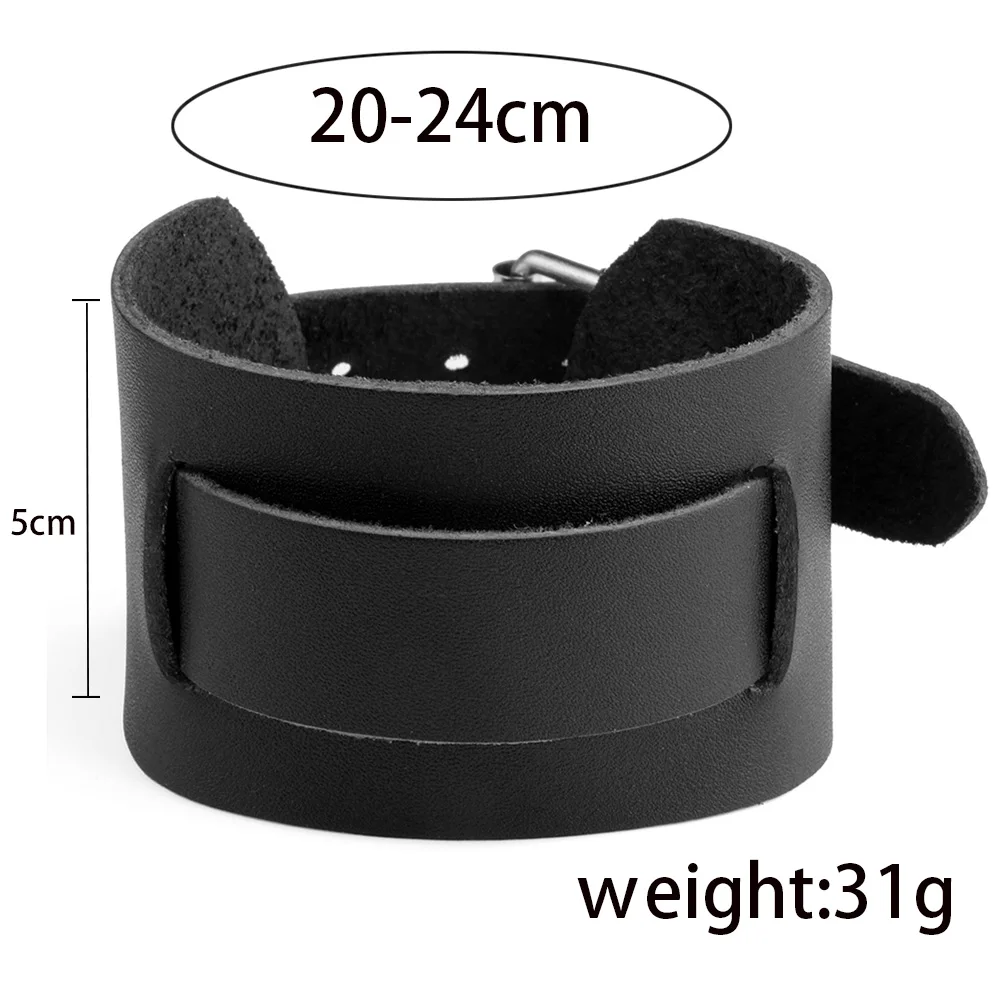 Chanfar Hot Fashion Punk Rivet Wide Leather Bracelets For Men Women Cuff Vintage Rock Jewelry