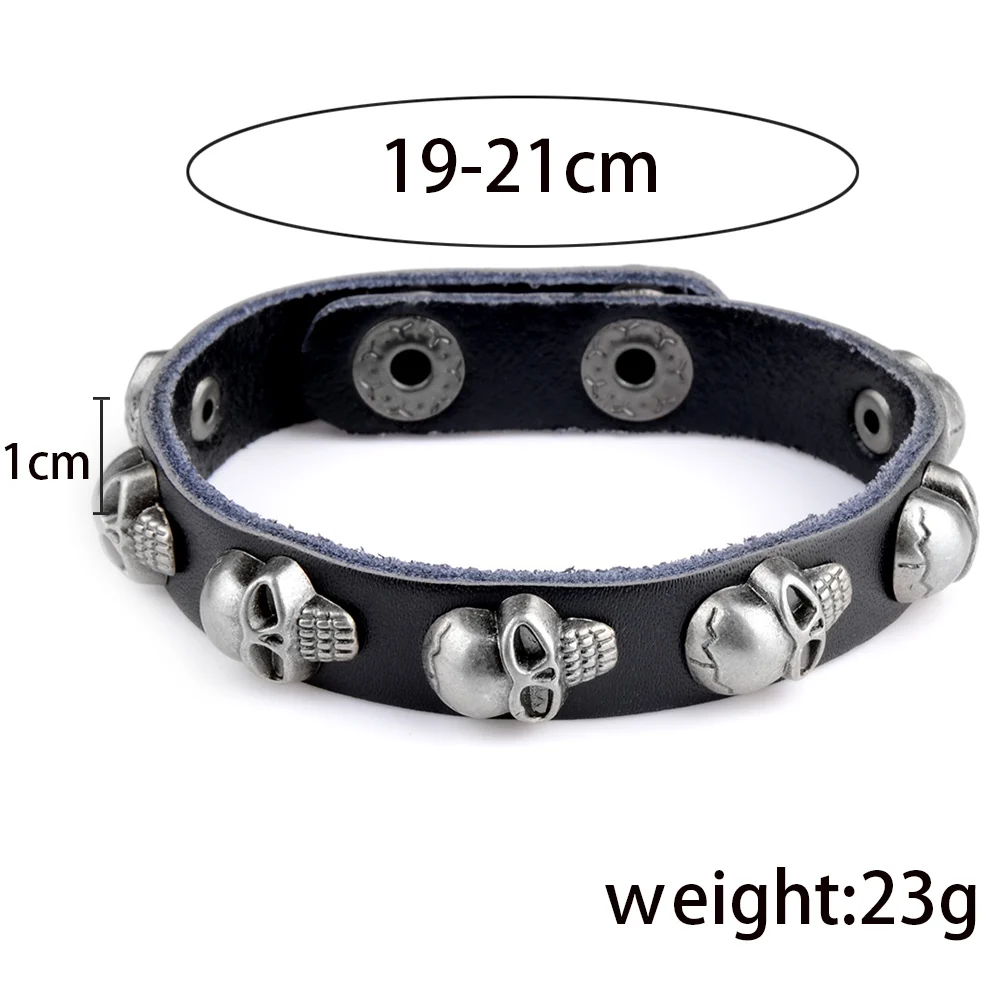 Chanfar Hot Fashion Punk Rivet Wide Leather Bracelets For Men Women Cuff Vintage Rock Jewelry