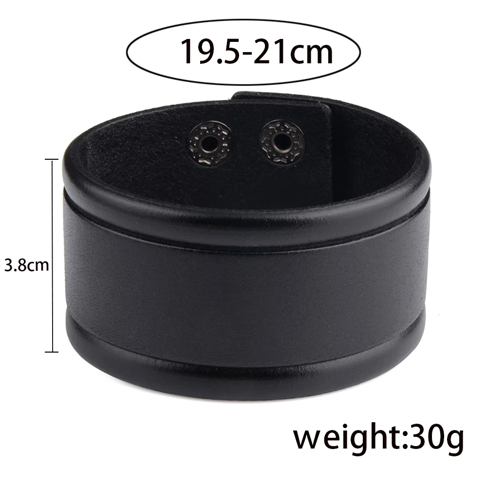Chanfar Hot Fashion Punk Rivet Wide Leather Bracelets For Men Women Cuff Vintage Rock Jewelry