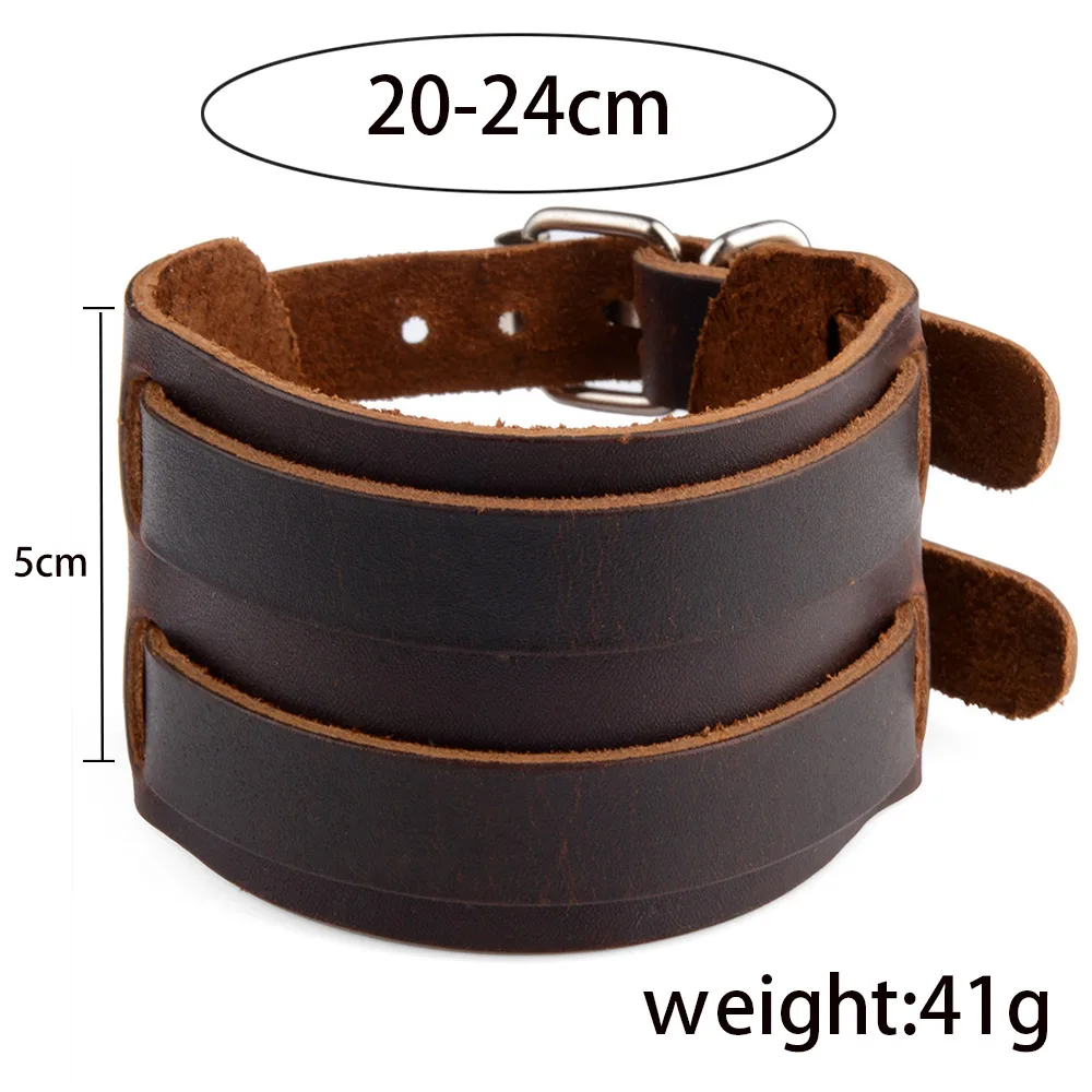 Chanfar Hot Fashion Punk Rivet Wide Leather Bracelets For Men Women Cuff Vintage Rock Jewelry