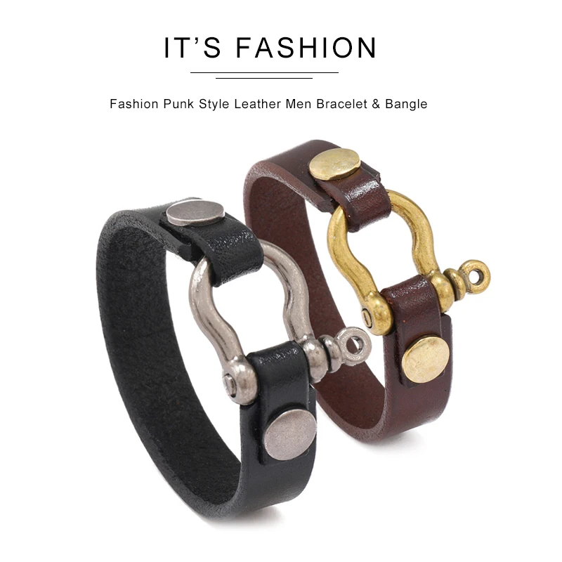 Jessingshow Punk Vintage Men Genuine Leather Bracelets Wide Black Brown Cuff Wrap Bracelet Bangles for Women Men Jewelry Gifts Jessingshow Punk Vintage Men Genuine Leather Bracelets Wide Black Brown Cuff Wrap Bracelet Bangles for Women Men Jewelry Gifts