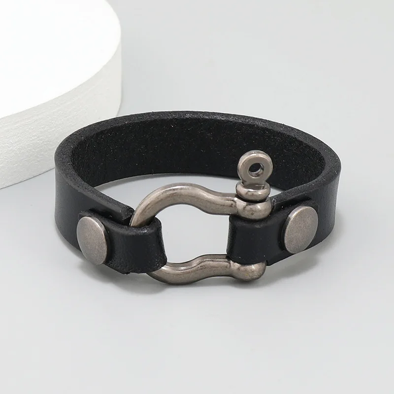 Jessingshow Punk Vintage Men Genuine Leather Bracelets Wide Black Brown Cuff Wrap Bracelet Bangles for Women Men Jewelry Gifts Jessingshow Punk Vintage Men Genuine Leather Bracelets Wide Black Brown Cuff Wrap Bracelet Bangles for Women Men Jewelry Gifts