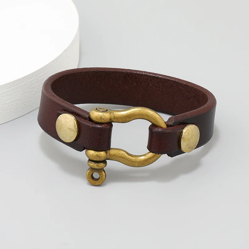 Jessingshow Punk Vintage Men Genuine Leather Bracelets Wide Black Brown Cuff Wrap Bracelet Bangles for Women Men Jewelry Gifts Jessingshow Punk Vintage Men Genuine Leather Bracelets Wide Black Brown Cuff Wrap Bracelet Bangles for Women Men Jewelry Gifts