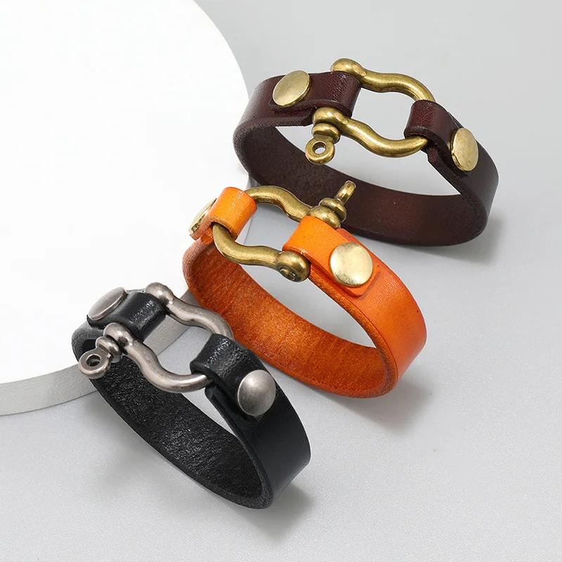 Jessingshow Punk Vintage Men Genuine Leather Bracelets Wide Black Brown Cuff Wrap Bracelet Bangles for Women Men Jewelry Gifts Jessingshow Punk Vintage Men Genuine Leather Bracelets Wide Black Brown Cuff Wrap Bracelet Bangles for Women Men Jewelry Gifts
