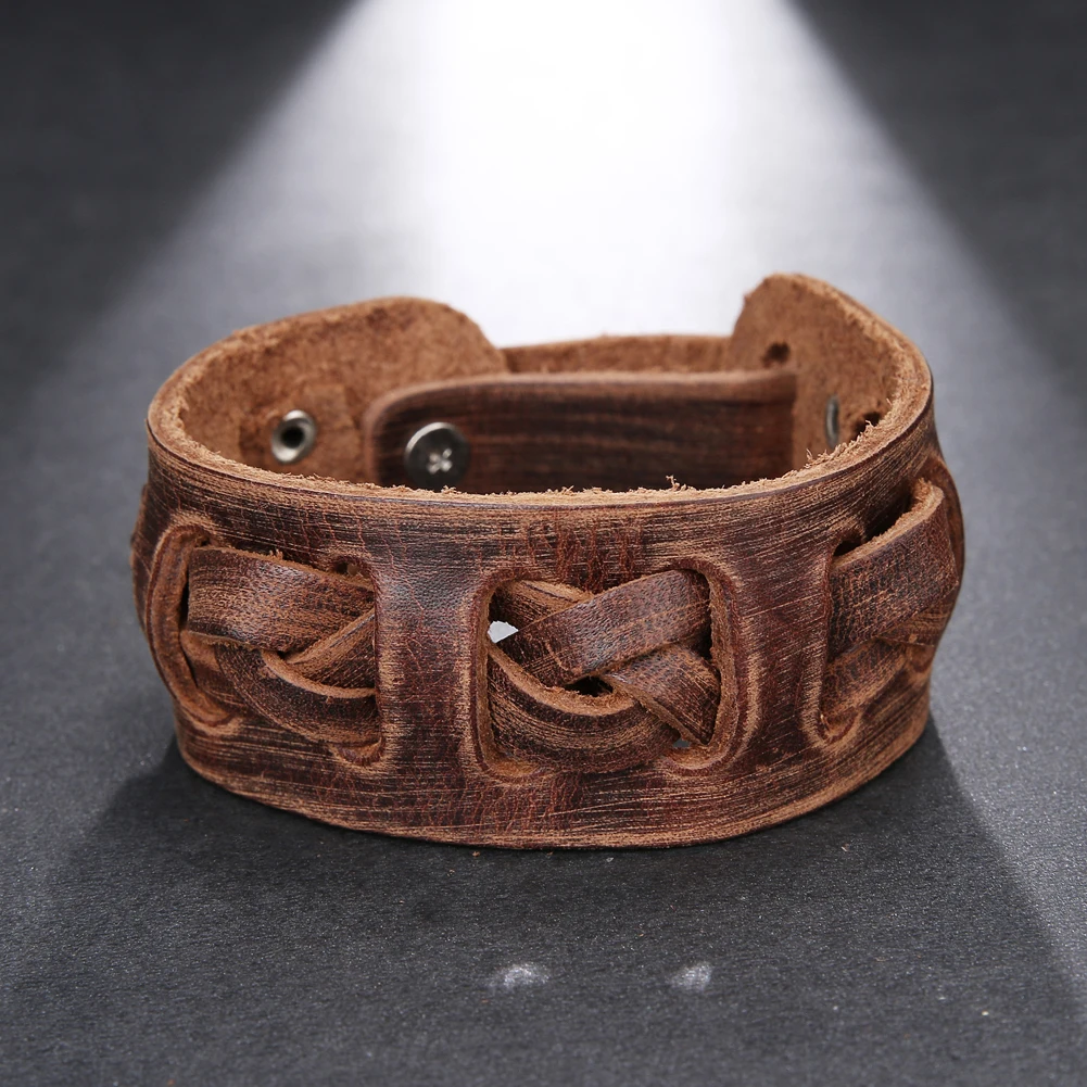 Vintage Handmade Weave Wide Leather Bracelet Charm Cuff Genuine Leather Bracelet Men Pulsera Hombre браслет на руку широкий Vintage Handmade Weave Wide Leather Bracelet Charm Cuff Genuine Leather Bracelet Men Pulsera Hombre браслет на руку широкий