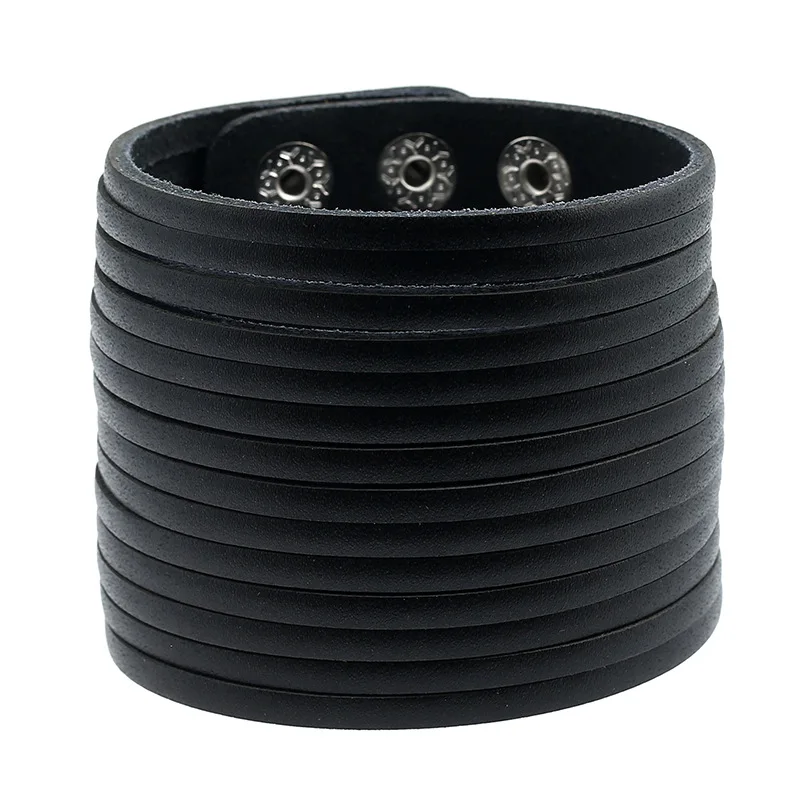 Jessingshow Punk Vintage Black Brown White Genuine Leather Charm Unisex Wide Big Bracelet Bangle Men Women Jewelry Gift Jessingshow Punk Vintage Black Brown White Genuine Leather Charm Unisex Wide Big Bracelet Bangle Men Women Jewelry Gift