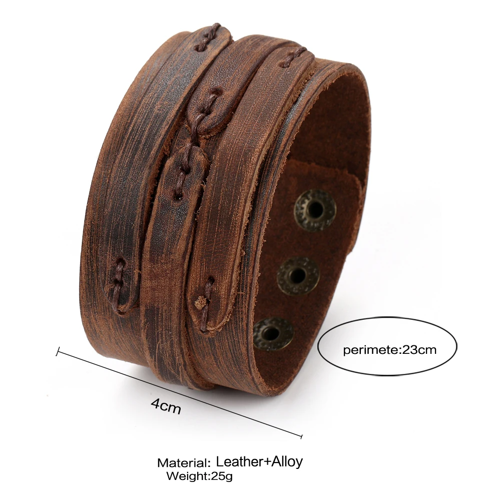 2025 Trend Jewelry Vintage Hand Woven Smooth Leather Bracelet Cuff Wide Leather Bracelet For Men’s Accessories Pulsera 2025 Trend Jewelry Vintage Hand Woven Smooth Leather Bracelet Cuff Wide Leather Bracelet For Men's Accessories Pulsera