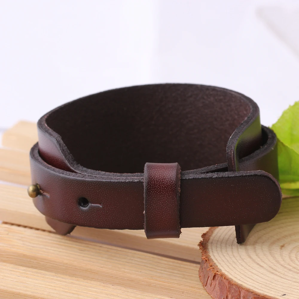 Fashion Men Wide Genuine Leather Bracelet Vintage Punk Wristband Male Bangles Wrap Adjustable Belt Bangle Men Jewelry Fashion Men Wide Genuine Leather Bracelet Vintage Punk Wristband Male Bangles Wrap Adjustable Belt Bangle Men Jewelry