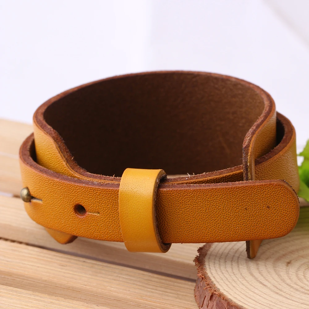 Fashion Men Wide Genuine Leather Bracelet Vintage Punk Wristband Male Bangles Wrap Adjustable Belt Bangle Men Jewelry Fashion Men Wide Genuine Leather Bracelet Vintage Punk Wristband Male Bangles Wrap Adjustable Belt Bangle Men Jewelry
