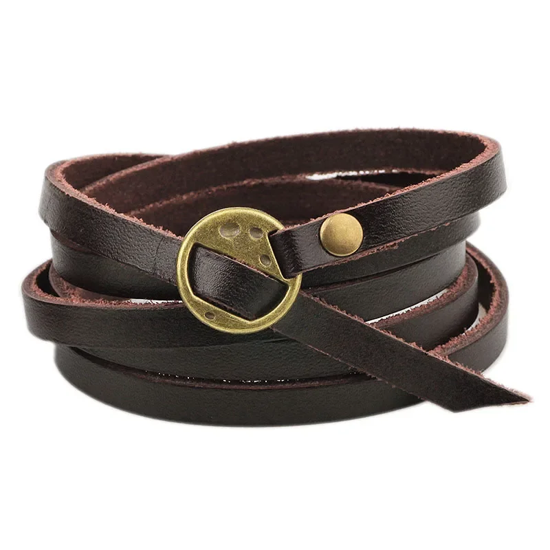 Vintage Bohemian Leather Wrap Bracelet – Multilayer Cowhide Cuff with Inspirational Engraving for Men & Women Vintage Bohemian Leather Wrap Bracelet – Multilayer Cowhide Cuff with Inspirational Engraving for Men & Women