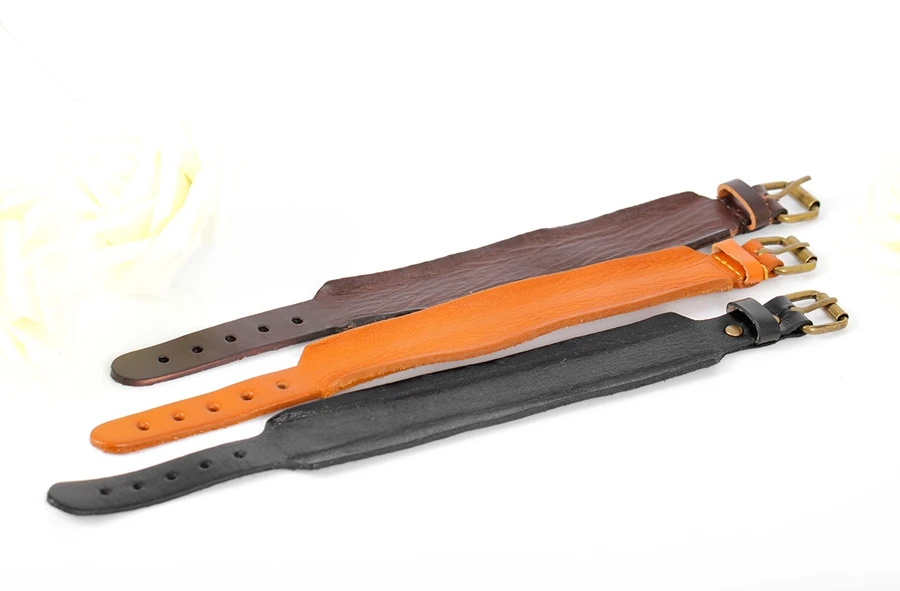 Punk Leather Bracelet for Men – Vintage Wrap in 3 Stylish Colors Punk Leather Bracelet for Men – Vintage Wrap in 3 Stylish Colors