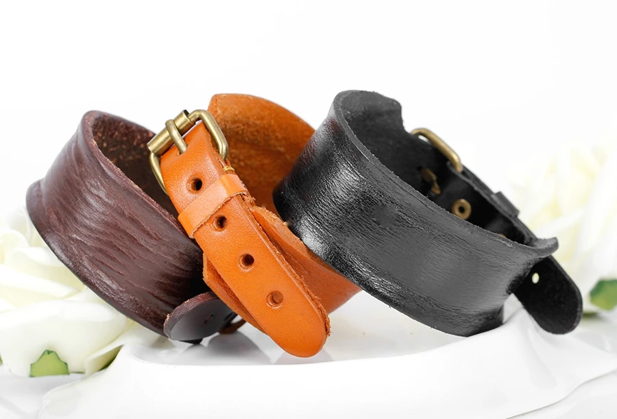 Punk Leather Bracelet for Men – Vintage Wrap in 3 Stylish Colors Punk Leather Bracelet for Men – Vintage Wrap in 3 Stylish Colors