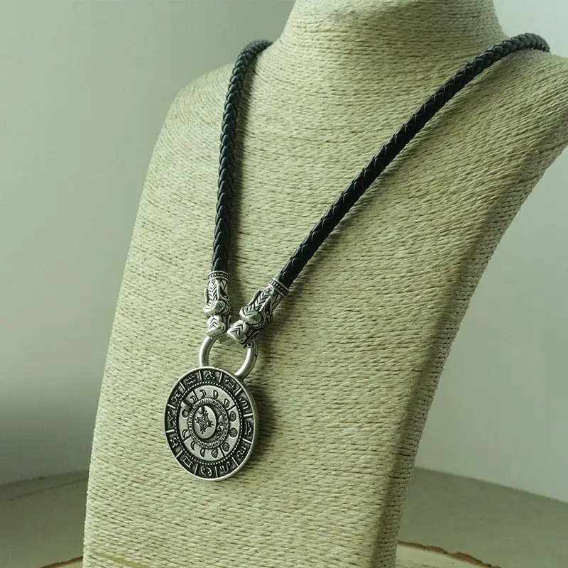 1pcs viking retro The old moon phase talisman necklace rune pendant amulet jewelry 1pcs viking retro The old moon phase talisman necklace rune pendant amulet jewelry