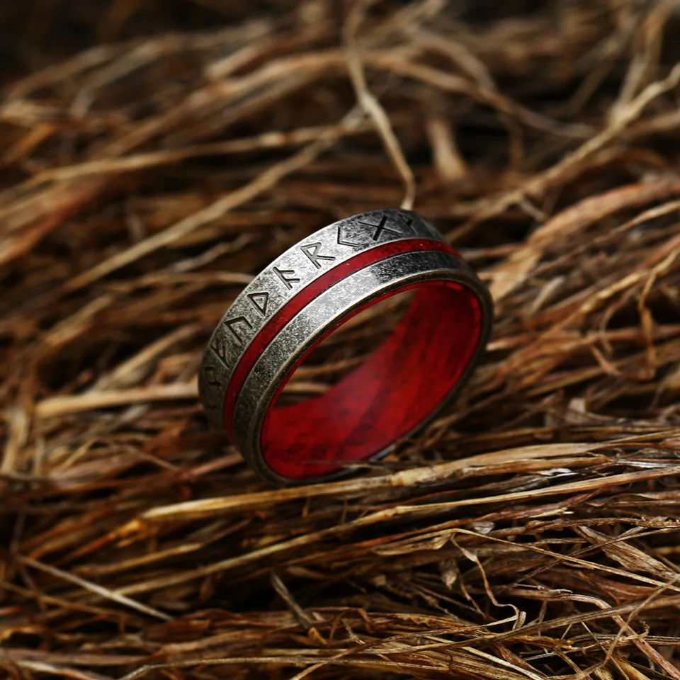 BEIER 2022 New Updated Style Stainless Steel Viking Runes Retro Punk Viking Runes With Rosewood Rings For Men 8mm Jewelry BEIER 2022 New Updated Style Stainless Steel Viking Runes Retro Punk Viking Runes With Rosewood Rings For Men 8mm Jewelry
