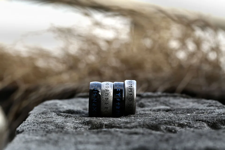 BEIER 2022 New Updated Style Stainless Steel Viking Runes Retro Punk Viking Runes With Rosewood Rings For Men 8mm Jewelry BEIER 2022 New Updated Style Stainless Steel Viking Runes Retro Punk Viking Runes With Rosewood Rings For Men 8mm Jewelry