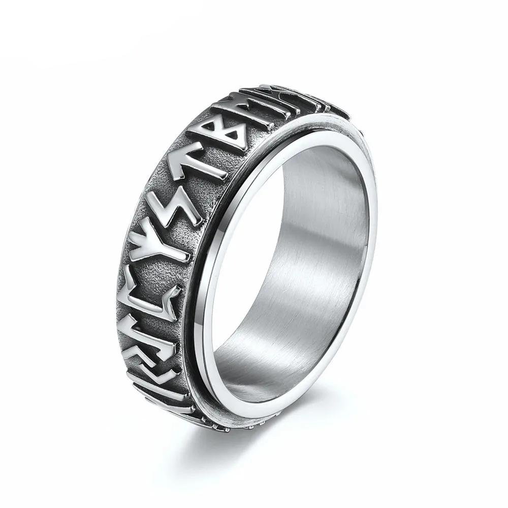 Norse Viking Runes Spinner Ring – Stainless Steel Futhark Jewelry Norse Viking Runes Spinner Ring – Stainless Steel Futhark Jewelry