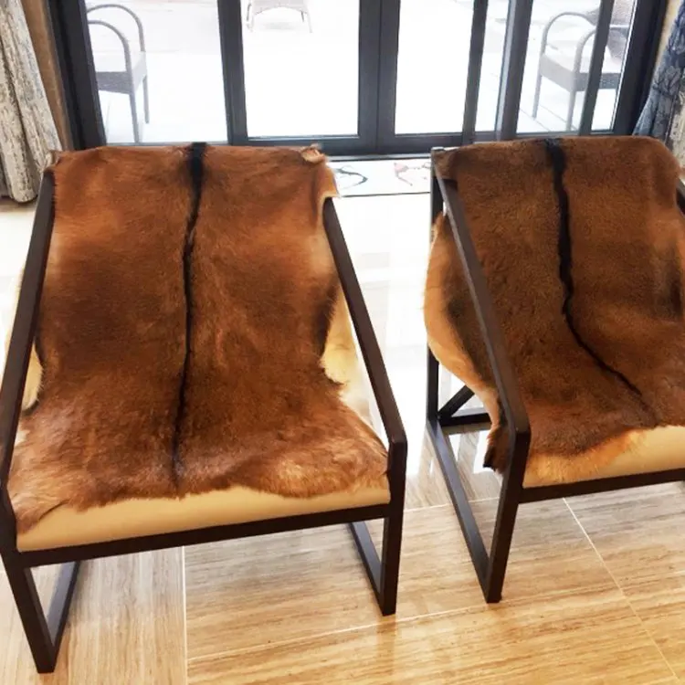 Whole Goatskin Tapestry Floor Mat Carpet, Scandinavian Simple Sofa Cushion, Chair Cushion, Natural Animal Skin, Photo