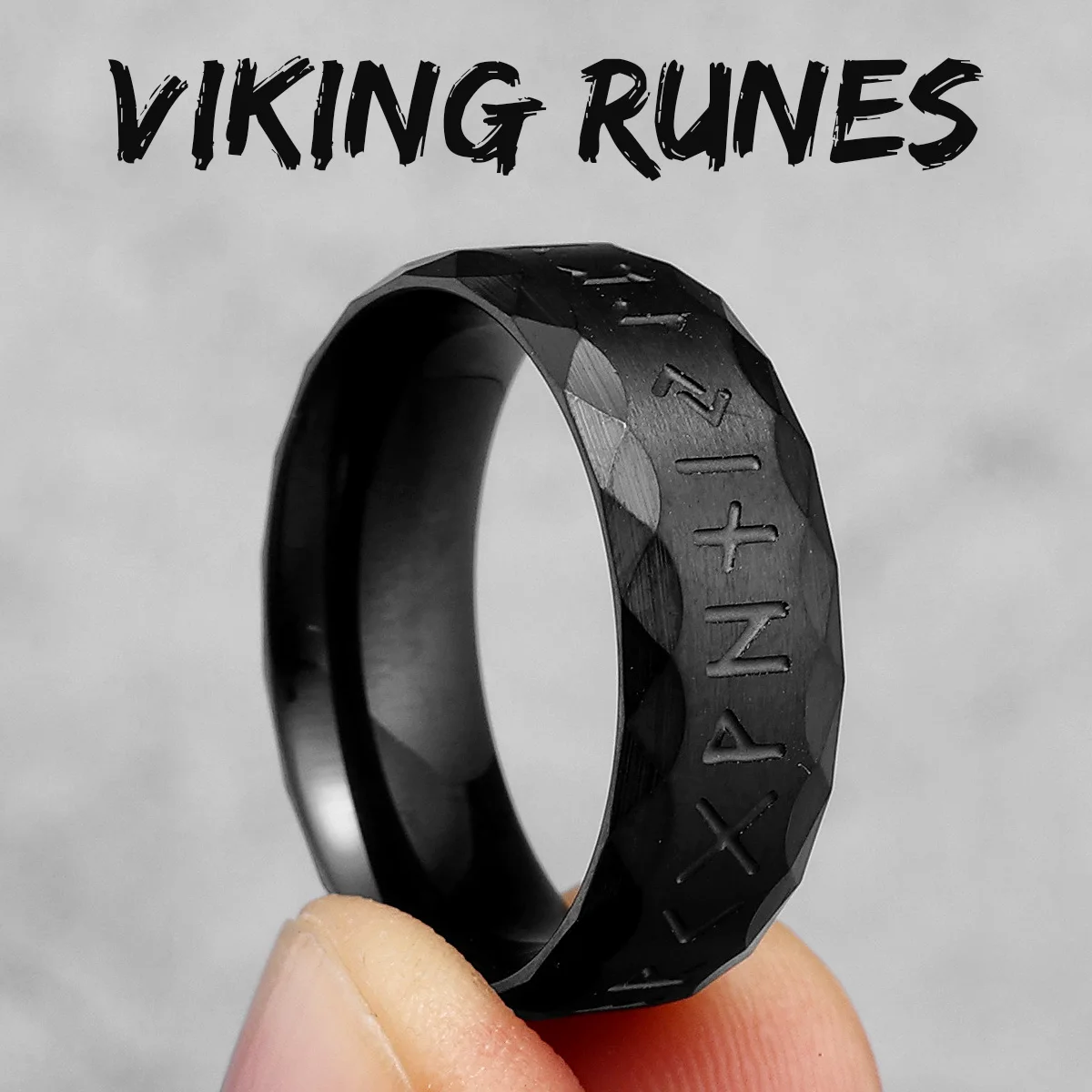 Vintage Nordic Vikings Runes Stainless Steel Womens Mens Rings Punk Simple For Boyfriend Biker Jewelry Creativity Gift Wholesale