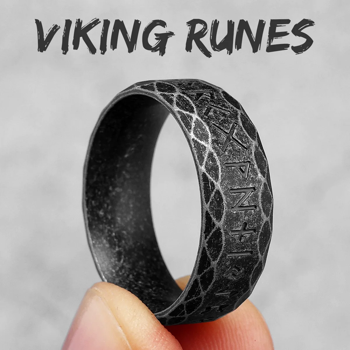 Vintage Nordic Vikings Runes Stainless Steel Womens Mens Rings Punk Simple For Boyfriend Biker Jewelry Creativity Gift Wholesale