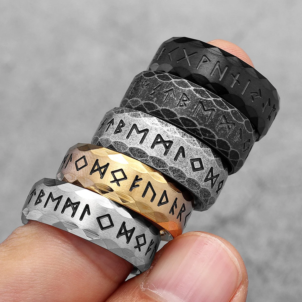Vintage Nordic Vikings Runes Stainless Steel Womens Mens Rings Punk Simple For Boyfriend Biker Jewelry Creativity Gift Wholesale Vintage Nordic Vikings Runes Stainless Steel Womens Mens Rings Punk Simple For Boyfriend Biker Jewelry Creativity Gift Wholesale