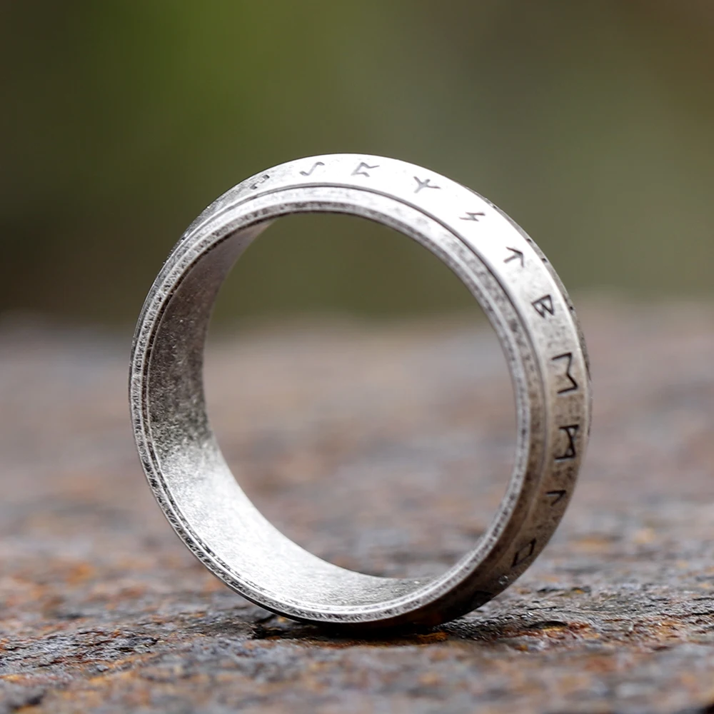2024 NEW Rotatable Men's 316L stainless steel rings retro Odin Viking rune for teen RING Amulet fashion Jewelry Gift 2024 NEW Rotatable Men's 316L stainless steel rings retro Odin Viking rune for teen RING Amulet fashion Jewelry Gift