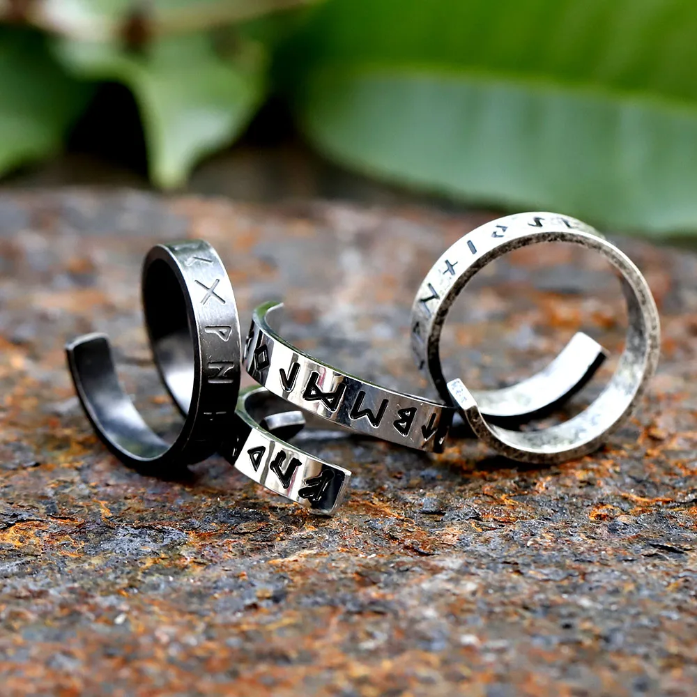 2024 New 316L Stainless Steel Viking Rotating chain rune Ring For Men Fashion retro Amulet fashion Jewelry Gift free shipping 2024 New 316L Stainless Steel Viking Rotating chain rune Ring For Men Fashion retro Amulet fashion Jewelry Gift free shipping