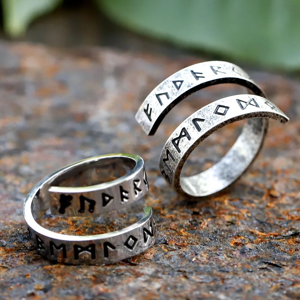 2024 New 316L Stainless Steel Viking Rotating chain rune Ring For Men Fashion retro Amulet fashion Jewelry Gift free shipping 2024 New 316L Stainless Steel Viking Rotating chain rune Ring For Men Fashion retro Amulet fashion Jewelry Gift free shipping