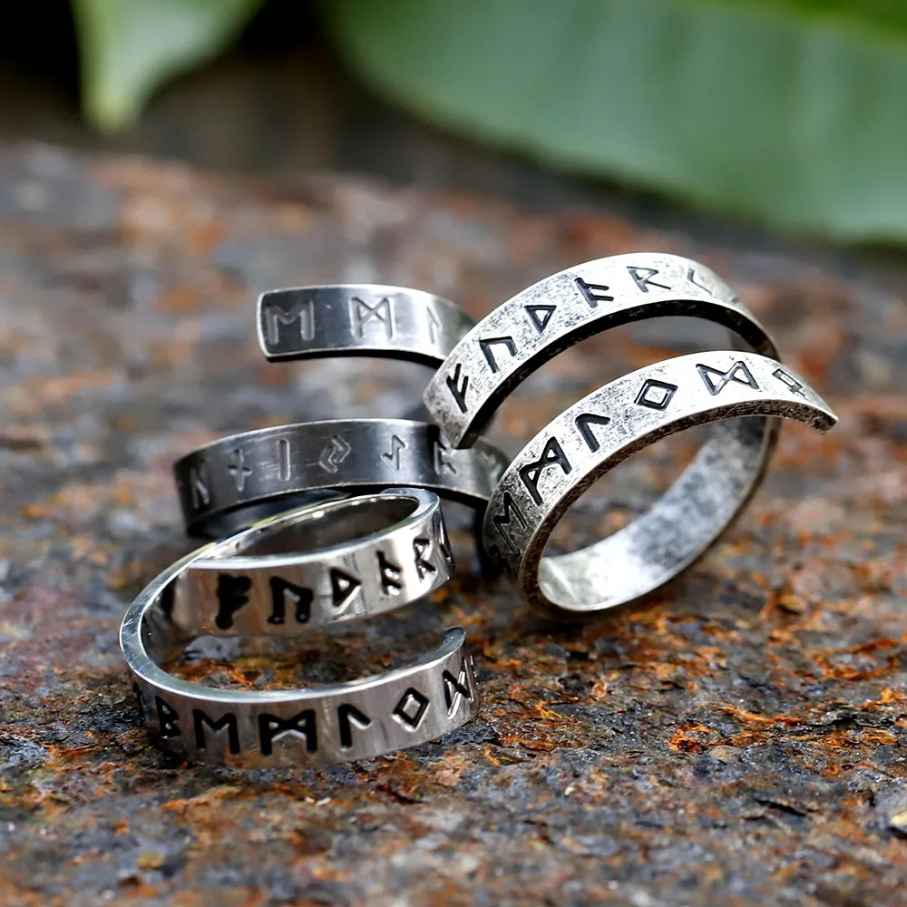 2024 New 316L Stainless Steel Viking Rotating chain rune Ring For Men Fashion retro Amulet fashion Jewelry Gift free shipping 2024 New 316L Stainless Steel Viking Rotating chain rune Ring For Men Fashion retro Amulet fashion Jewelry Gift free shipping