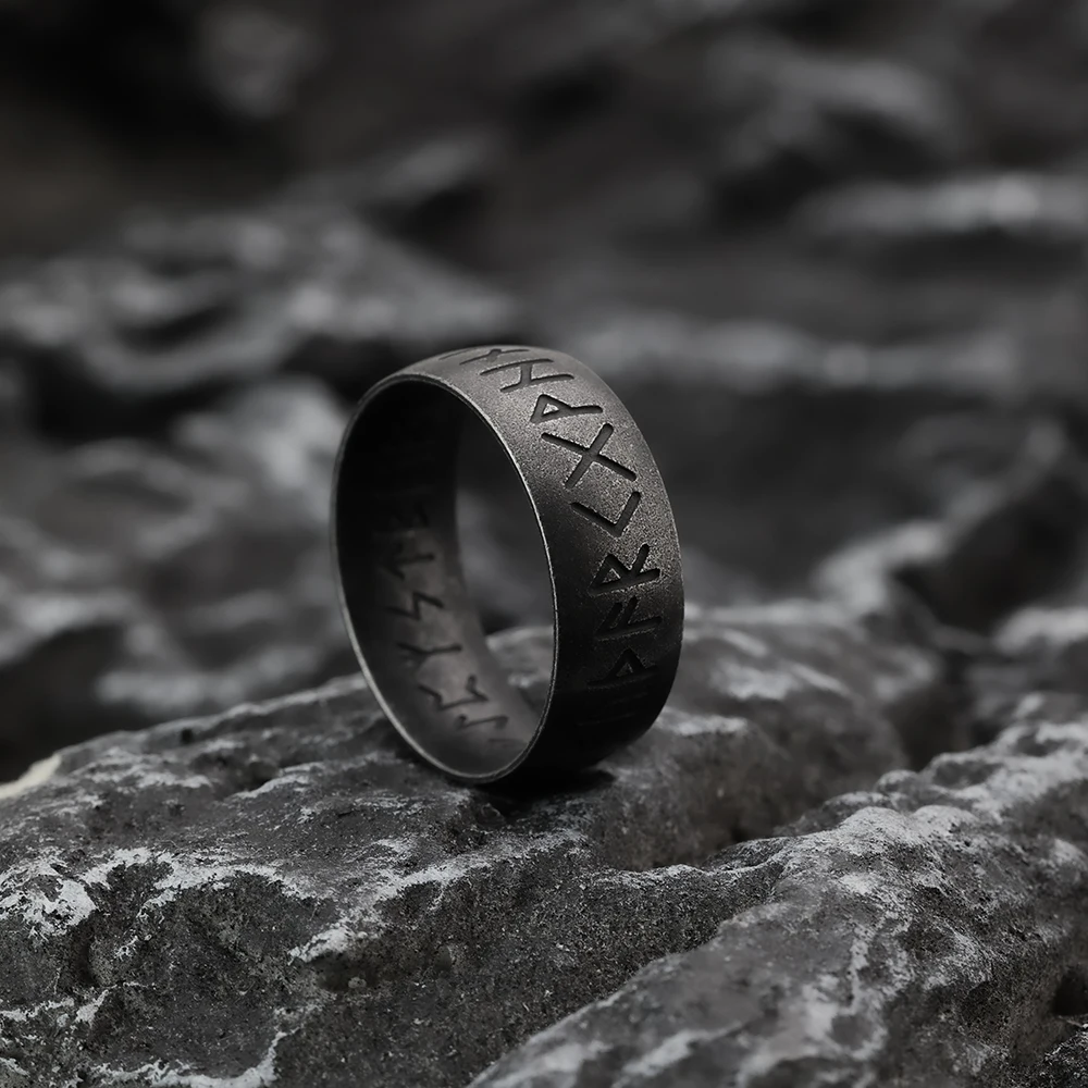 Nordic Viking Personalized Vintage Rune Fashion Simple Men's Ring Stainless Steel Jewelry