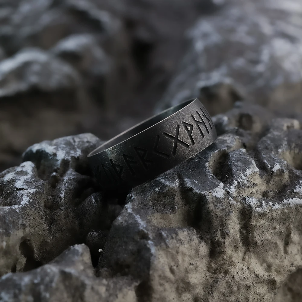 Nordic Viking Personalized Vintage Rune Fashion Simple Men’s Ring Stainless Steel Jewelry Nordic Viking Personalized Vintage Rune Fashion Simple Men's Ring Stainless Steel Jewelry
