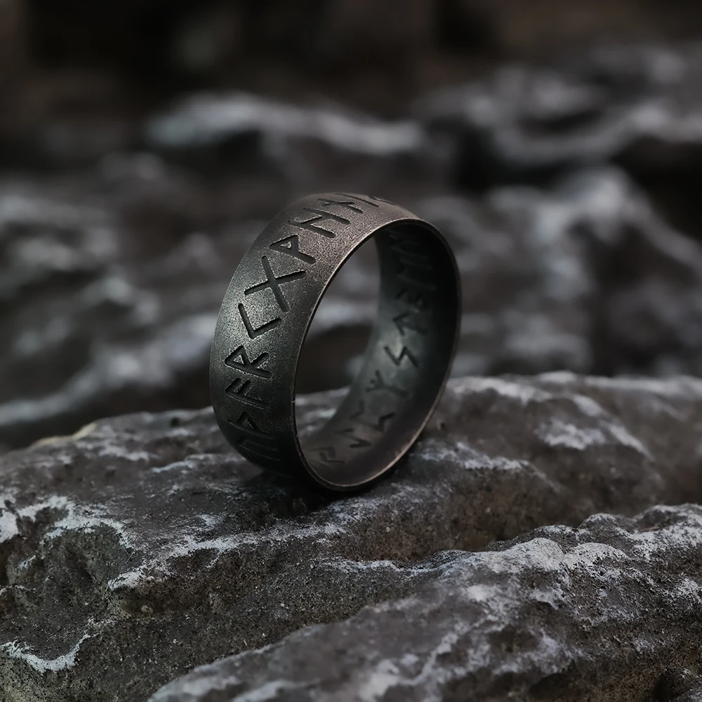 Nordic Viking Personalized Vintage Rune Fashion Simple Men's Ring Stainless Steel Jewelry