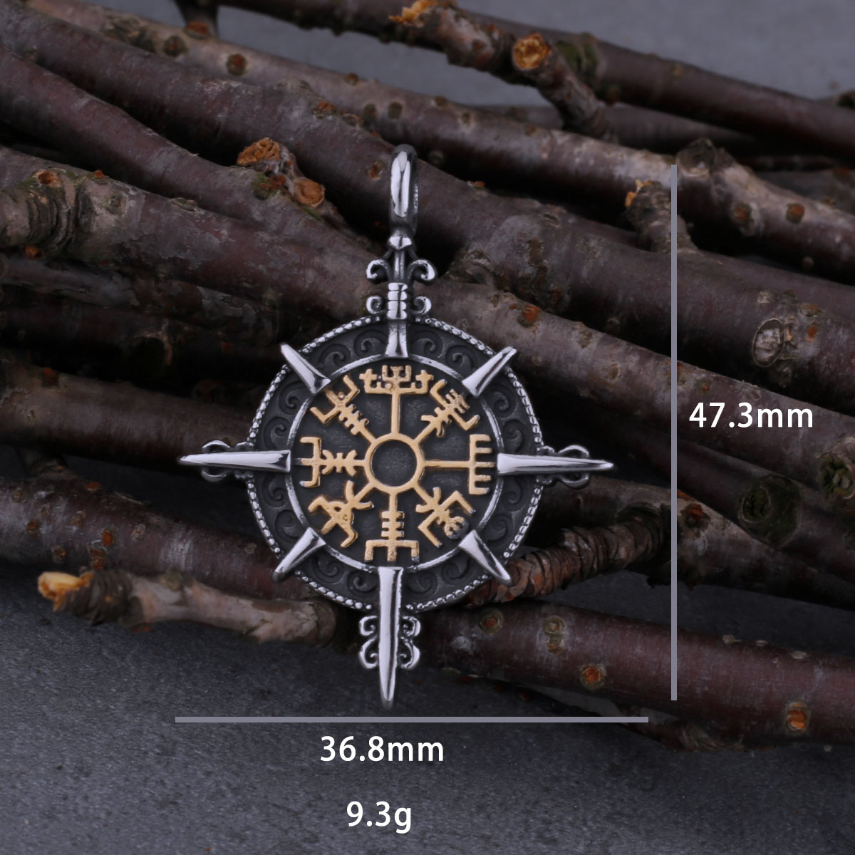 Nordic Viking Vegvisir Compass Necklace Men's Road Sign Amulet Pendant Scandinavian Biker Stainless Steel Male Jewelry Gift