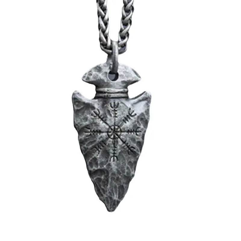 Vintage Viking Pirate Spear Rune Pendant Necklace Party Punk Necklaces Protector Jewelry Wholesale Vintage Viking Pirate Spear Rune Pendant Necklace Party Punk Necklaces Protector Jewelry Wholesale
