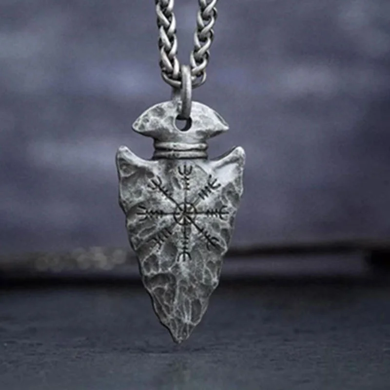 Vintage Viking Pirate Spear Rune Pendant Necklace Party Punk Necklaces Protector Jewelry Wholesale Vintage Viking Pirate Spear Rune Pendant Necklace Party Punk Necklaces Protector Jewelry Wholesale