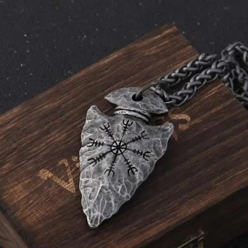 Vintage Viking Pirate Spear Rune Pendant Necklace Party Punk Necklaces Protector Jewelry Wholesale Vintage Viking Pirate Spear Rune Pendant Necklace Party Punk Necklaces Protector Jewelry Wholesale