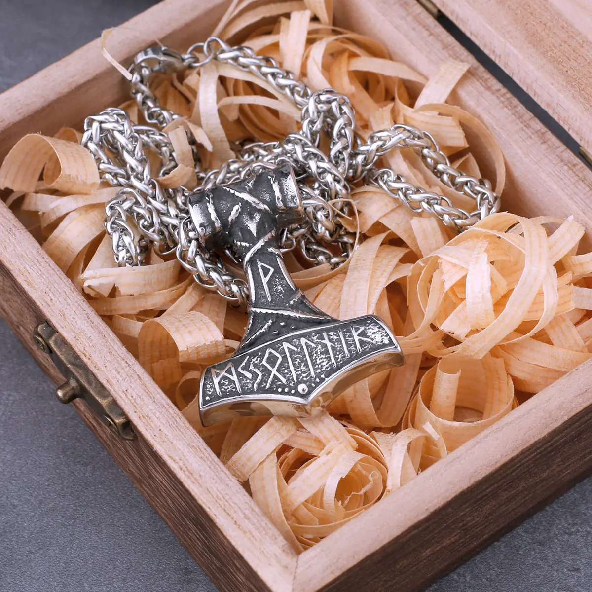 Vintage Nordic Vikings Anchor Odin Rune Necklace Men’s Stainless Steel Fashion Mjolnir Hammer Pendant Necklace Punk Jewelry Gift Vintage Nordic Vikings Anchor Odin Rune Necklace Men's Stainless Steel Fashion Mjolnir Hammer Pendant Necklace Punk Jewelry Gift