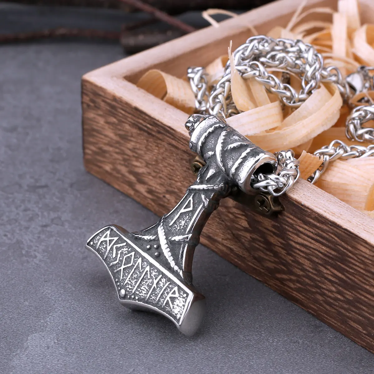 Vintage Nordic Vikings Anchor Odin Rune Necklace Men’s Stainless Steel Fashion Mjolnir Hammer Pendant Necklace Punk Jewelry Gift Vintage Nordic Vikings Anchor Odin Rune Necklace Men's Stainless Steel Fashion Mjolnir Hammer Pendant Necklace Punk Jewelry Gift