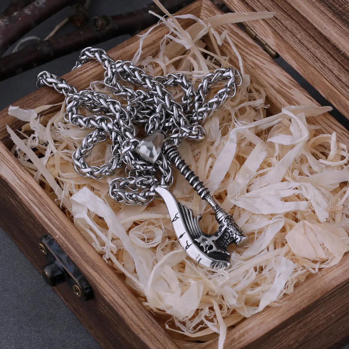 Nordic Vikings Axe Necklace Men’s Stainless Steel Fashion Retro Hip Hop Biker Pendant Necklace Amulet Charm Male Jewelry Gift Nordic Vikings Axe Necklace Men's Stainless Steel Fashion Retro Hip Hop Biker Pendant Necklace Amulet Charm Male Jewelry Gift