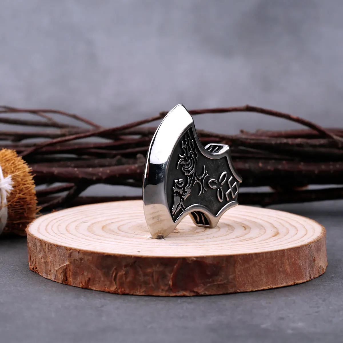 Viking Stainless Steel Axe Pendant Necklace Vintage Celtic Knot Wolf Amulet Rune Jewelry Mens Classic Trendy Party Gift