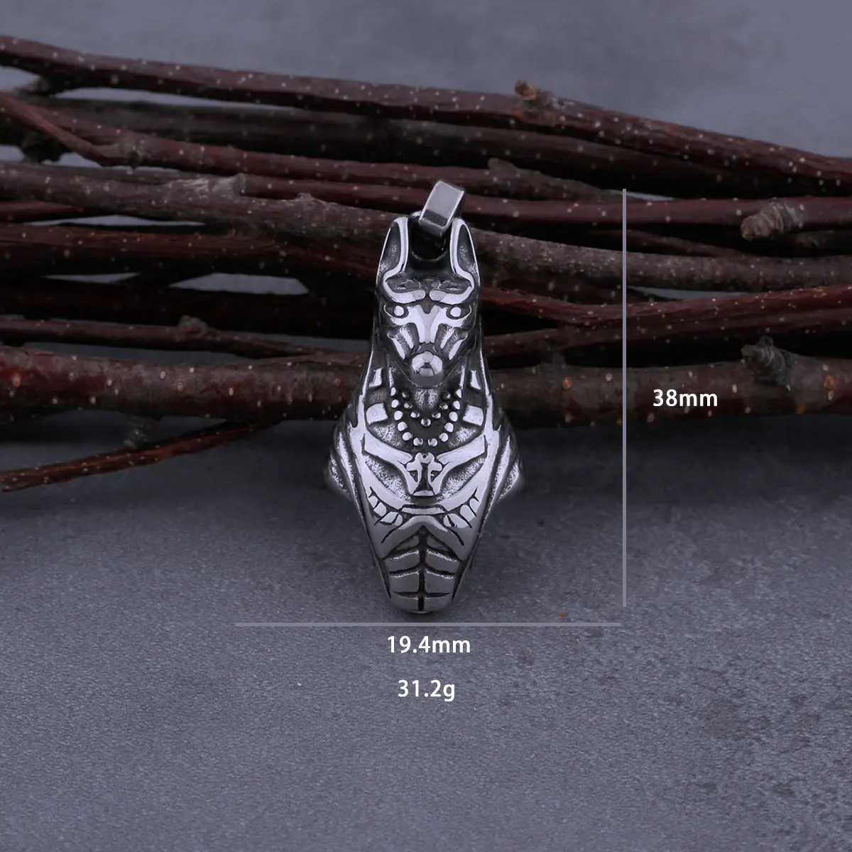 Stainless Steel Egyptian Mythology The God of Death Anubis Necklace Classic Wolf Head Men Punk Hip Hop Pendant Jewelry Stainless Steel Egyptian Mythology The God of Death Anubis Necklace Classic Wolf Head Men Punk Hip Hop Pendant Jewelry