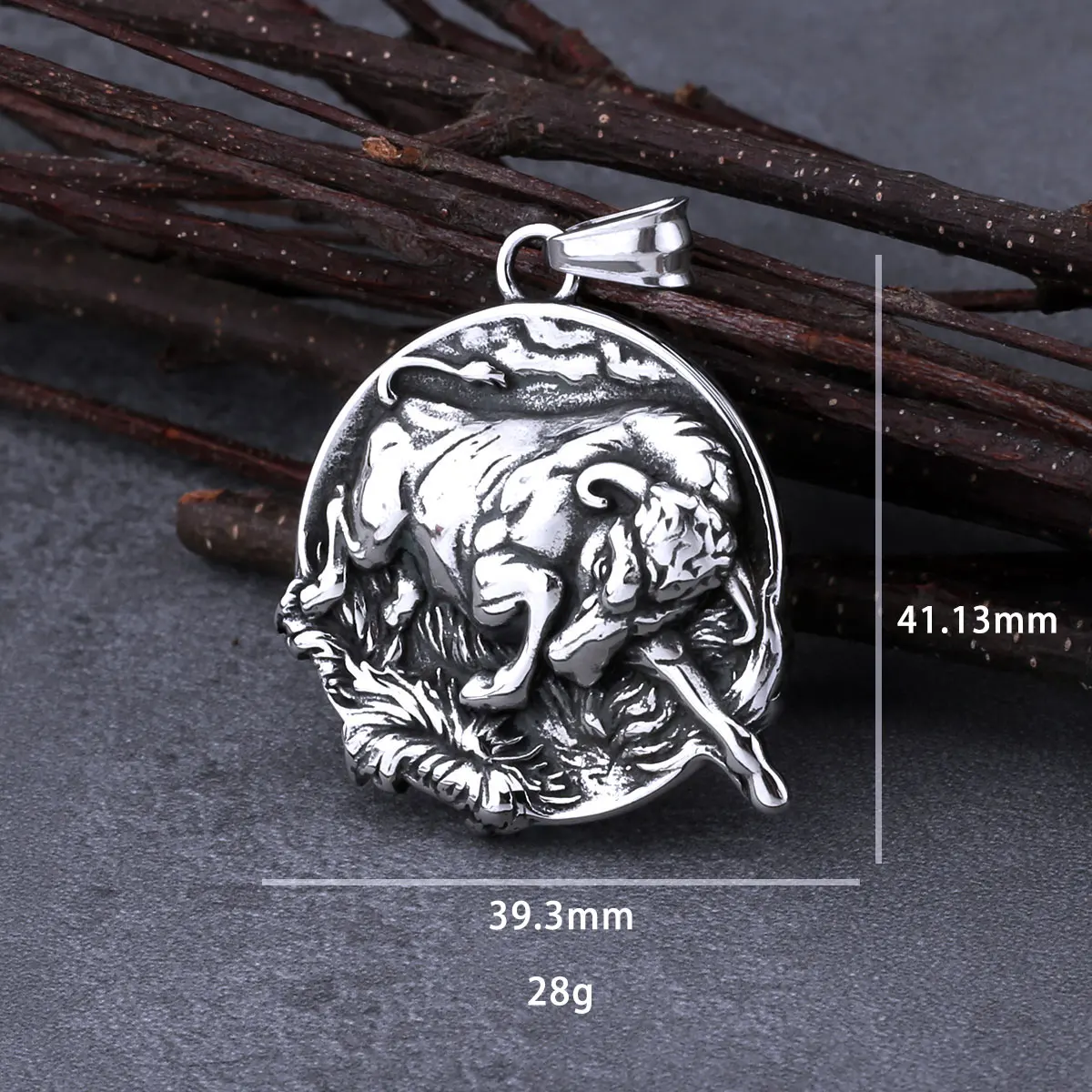 Stainless Steel Animal Angry Bull Necklace Men Women Vintage Fashion Charm Pendant Necklace Biker Chain Jewelry Christmas Gift
