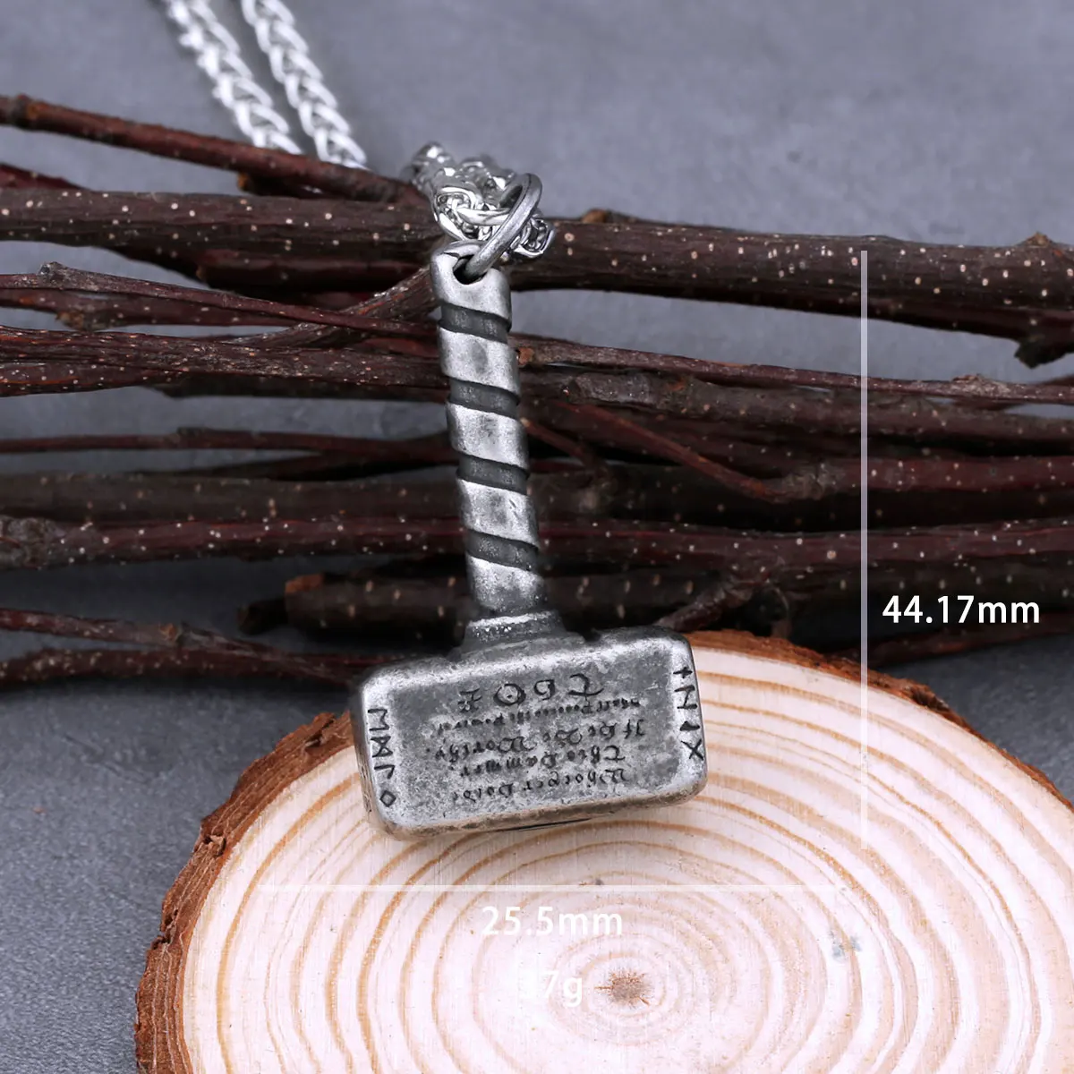 Viking Battle Thor's Hammer Necklace Stainless Steel Mens Vintage Fashion Pendant Necklace Nordic Jewelry Gift for Boyfriend