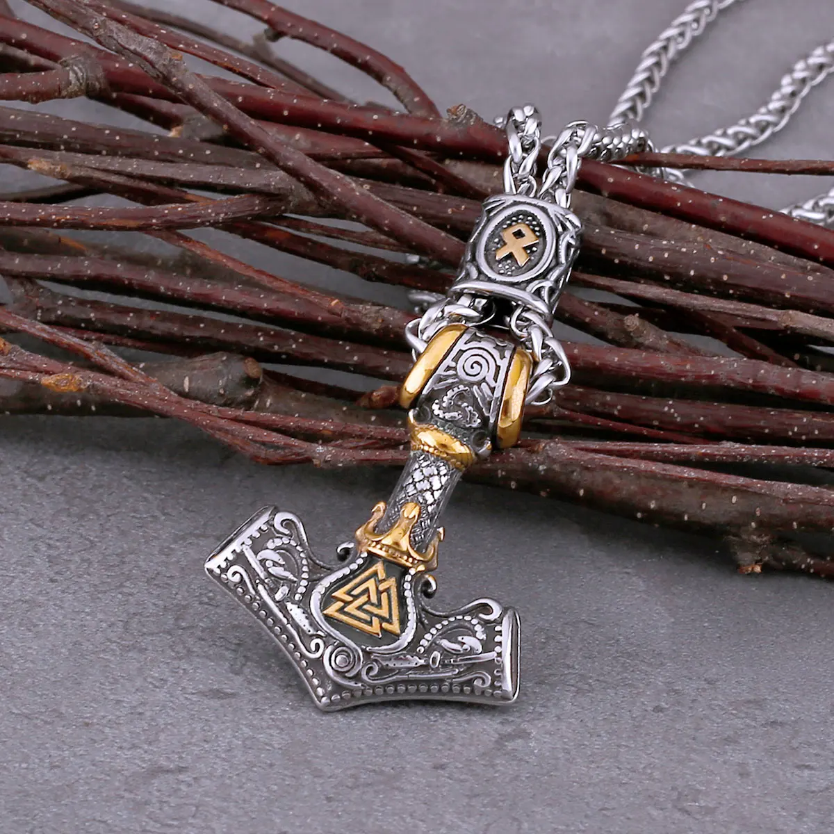 New Design Fashion Viking Thor’s Hammer Necklace Men’s Stainless Steel Jewelry Gift Vintage Scandinavian Rune Amulet Necklace New Design Fashion Viking Thor's Hammer Necklace Men's Stainless Steel Jewelry Gift Vintage Scandinavian Rune Amulet Necklace