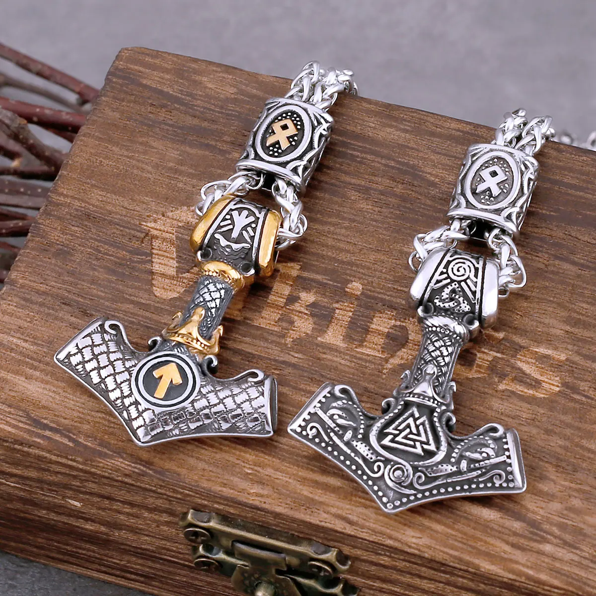 New Design Fashion Viking Thor’s Hammer Necklace Men’s Stainless Steel Jewelry Gift Vintage Scandinavian Rune Amulet Necklace New Design Fashion Viking Thor's Hammer Necklace Men's Stainless Steel Jewelry Gift Vintage Scandinavian Rune Amulet Necklace