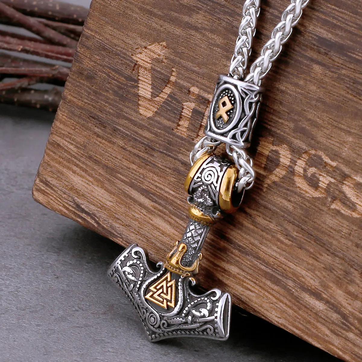 New Design Fashion Viking Thor’s Hammer Necklace Men’s Stainless Steel Jewelry Gift Vintage Scandinavian Rune Amulet Necklace New Design Fashion Viking Thor's Hammer Necklace Men's Stainless Steel Jewelry Gift Vintage Scandinavian Rune Amulet Necklace