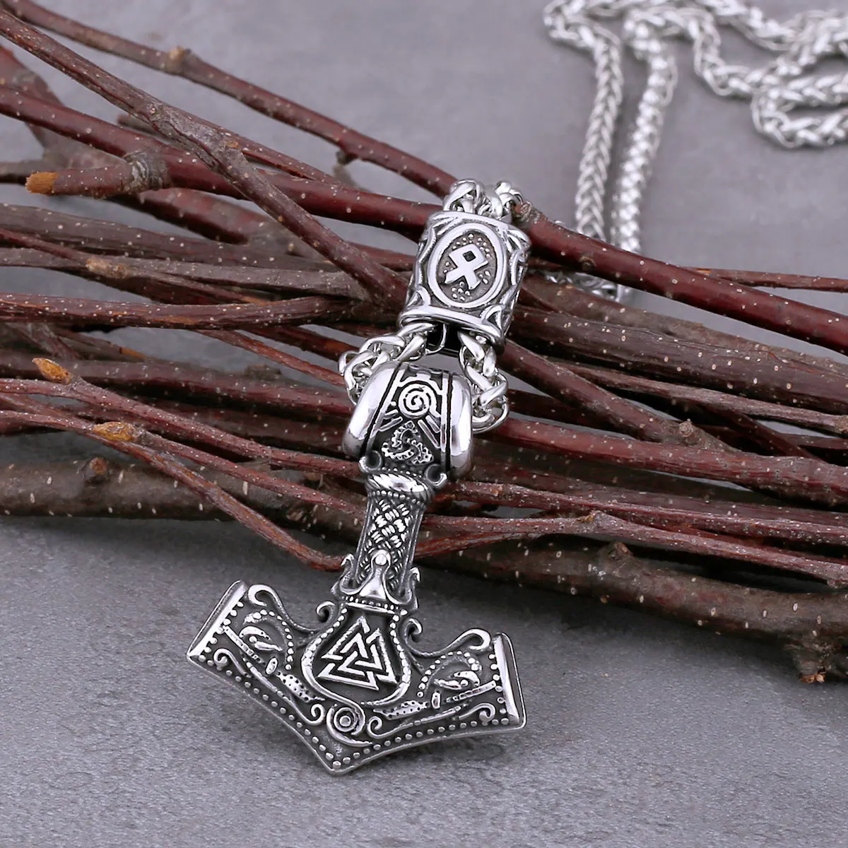 New Design Fashion Viking Thor’s Hammer Necklace Men’s Stainless Steel Jewelry Gift Vintage Scandinavian Rune Amulet Necklace New Design Fashion Viking Thor's Hammer Necklace Men's Stainless Steel Jewelry Gift Vintage Scandinavian Rune Amulet Necklace