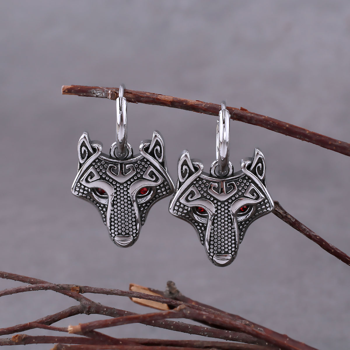Vintage Vikings Wolf Drop Earrings Men Fashion Celtic Rune Amulet Accessories Stainless Steel Hip Hop Biker Charm Jewelry Vintage Vikings Wolf Drop Earrings Men Fashion Celtic Rune Amulet Accessories Stainless Steel Hip Hop Biker Charm Jewelry