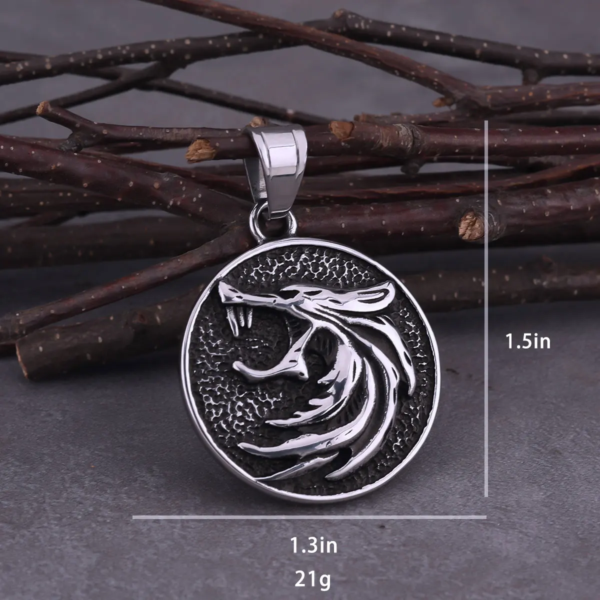 Gothic Black Plating Animal Wolf Head Pendant Men's Punk Hip Hop Necklace Jewelry Never Fade Stainless Steel Necklace Gift